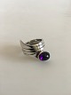 Hans Hansen Sterling Silver Ring with Amethyst