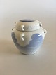 Royal Copenhagen Lidded Jar with Seagull and Ship Motif and Tiny Handles