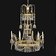 An impressive crystal chandelier in the manner of Werner & Mieth, Berlin. Louis 
XVI around 1800. H: 103cm. D: 80cm