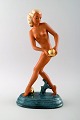 Art deco Goldschneider, nøgen kvinde, figur i porcelæn. 
