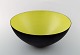 Large Krenit Bowl by Herbert Krenchel. Black metal and mint green enamel.