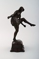 Axel Locher (1879-1941): Danserinde, Art Deco bronzeskulptur.
