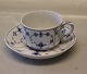 Blue Fluted Danish Porcelain 2006-1 Chocolate cup, medium 5.1 x 8.1 cm, & saucer 
13.8 cm