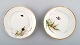 2 antique b & g bing & grøndahl plates. Hand painted with butterfly and insect.