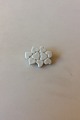 Royal Copenhagen White Heart Brooch of porcelain and Anton Michelsen Sterling 
Silver