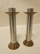 Candlesticks made of steel and brass
Heavy and solid in a retro design
Originally from Illums Bolighus in Copenhagen 
Denmark
H: 17cm,
Is only sold the 2 together