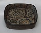 Aluminia Copenhagen Baca Faience RC Faience 870-2882 Brown Square bowl 11 x 11 
cm Nils Thorsson
