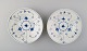 Bing & Grondahl, B&G blue fluted 2 soup / pasta / porridge plates.
