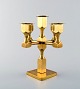 Gusum metal, candlesticks for five candles in brass with candle rings
