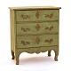 A Rococo chest of drawers, green decorated. Sweden circa 1760. H: 80cm. Plate: 
70x41cm