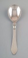 Georg Jensen Continental large serving spoon in all silver, silverware, hand 
hammered.