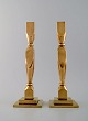 A pair of candlesticks in brass.
Scandinavian design.