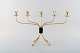 Swedish modernist five-armed brass candlestick.
