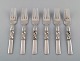 Georg Jensen. Cutlery, Scroll no. 22, hammered Sterling Silver consisting of: 6 
dinner forks.