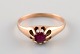 Danish 14K art deco gold ring with purple stones.
