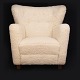 Easy chair produced by unknown Danish Manufacturer. Upholstered with sheepskin. 
Denmark circa 1935. H: 87cm. W: 83cm