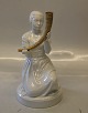 Royal Copenhagen 12242 RC Girl with the Golden horn 23 cm Holger Christensen 
Blanc de chine Gold paint on the horn
