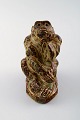 Knud Kyhn for Royal Copenhagen, stoneware figure, monkey. Sung glaze.