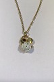 Georg Jensen (Royal Copenhagen) Sterling Silver(Gilded)Necklace with Porcelain 
Pendant No 239