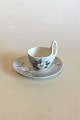 Royal Copenhagen Art Nouveau Pattern 4 High handle cup with Saucer No 90/4, 
1375/1052