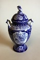 Danam Antik presents: Royal Copenhagen Unique Potpourri Jar with Flower decoration in blue by Anna Smith