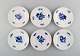 Six blue flower braided cake plates from Royal Copenhagen.
Number 10/8092.