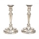 Magnus Dahlgren, Copenhagen: A pair of pewter candle sticks circa 1795. H: 22cm