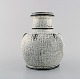 Svend Hammershøi for Kähler, HAK. Vase i glaseret stentøj. Smuk gråsort 
dobbeltglasur. 1930/40