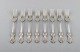 Hallbergs Guldsmeds Ab, Sweden. Set of eight "Olga" lunch / child forks in 
silver. Dated 1946.
