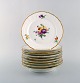 Royal Copenhagen Saxon Flower. Set of ten lunch plates. Dated 1927.
