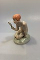 Royal Copenhagen Figurine of girl with mirror No 1244. Designed by Gerhard 
Henning