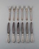 Georg Jensen Continental cutlery. Dinner service for six people in hammered 
sterling silver.
