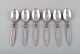 Six Georg Jensen "Cactus" teaspoons in sterling silver.
