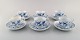 Six antique Meissen "Blue Onion" coffee cups with saucer in hand-painted 
porcelain. Early 20th century.
