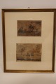 2 etchings made by af Vilhelm Kyhn
Peter Vilhelm Carl Kyhn (1819-1903)
Both items are very poetic
The one above is from 1849, and the one below is 
from 1853
The whole frame: 
H: 36cm
W: 30cm