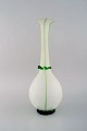 Isfahan Glass. Large vase in green and frosted art glass. Late 20th century.
