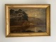 Moonlight/lunar painting by Edward Henry Holder, 
presumably from Friars Crag, Derwentwater, UK, 
Full Moon 1880s oil on canvas