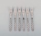 Jens H. Quistgaard (1919-2008), Denmark. Six Star cold meat forks in plated 
silver. 1960 / 70