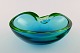 Murano bowl in light blue mouth blown art glass. Italian design, 1960s.
