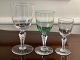 Pfeiffer glass, red wine glass, green white wine glass and liqueur glass / port 
wine glass - all with a smooth basin and faceted stem. Holmegaard glassworks - 
see price in description