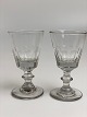 Old Wellington liqueur wine glass conical shape with half-faceted basin on stem 
with button