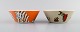 Arabia, Finland. Two porcelain bowls with motifs from "Moomin". Late 20th 
century.
