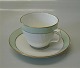 1870-952 Coffee Cup 6.5 x 8 cm /18 cl. (072) & saucer 14.4 cm (071) Curved # 952 
Royal Copenhagen Curved tableware with green rim