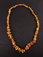 Necklace approx. 63 cm. with rough amber