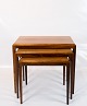 Nesting tables in rosewood designed by Johannes Andersen and manufactured by 
Silkeborg Furniture in the 1960s.
5000m2 showroom.