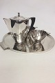 Georg Jensen Sterling Sølv Art Deco Kaffe sæt og Bakke af Johan Rohde no 529 A