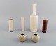 British studio ceramist. Six vases in glazed ceramics. 1980s.
