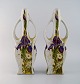 Colenbrander, The Netherlands. Two art nouveau vases in hand-painted crackled 
ceramics. Decorated with flowers and foliage. 1930s.
