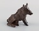 Rare Bing & Grøndahl porcelain figure. Wild boar. Model number 2136. 1920s.
