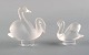 Two Lalique swan figures in clear frosted art glass. 1980s.
